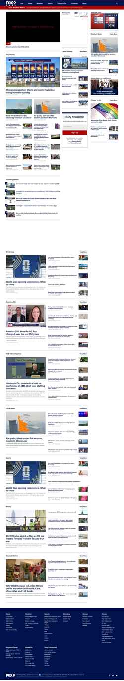 Snímek obrazovky www.fox9.com