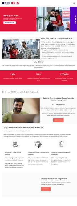 Snímek obrazovky www.ielts.ca