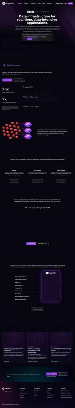 Screenshot www.dragonflydb.io