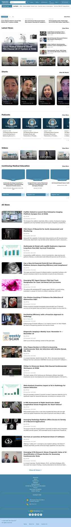 Zrzut ekranu www.diagnosticimaging.com