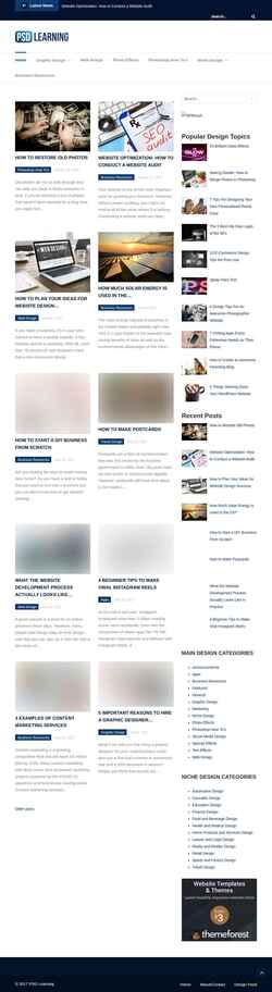 Screenshot psdlearning.com
