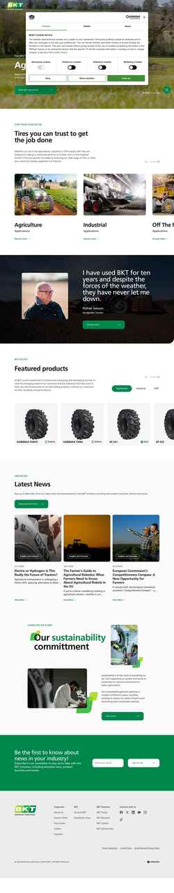 Captură de ecran www.bkt-tires.com