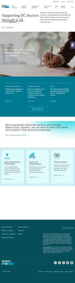 Screenshot www.doctorsofbc.ca