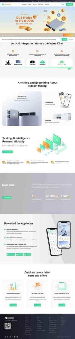 Screenshot www.bitdeer.com