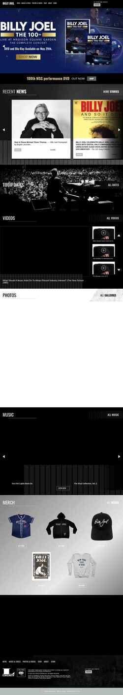 Captura de pantalla www.billyjoel.com