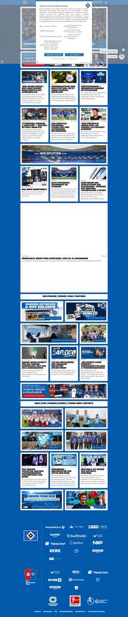 Captura de pantalla www.hsv.de