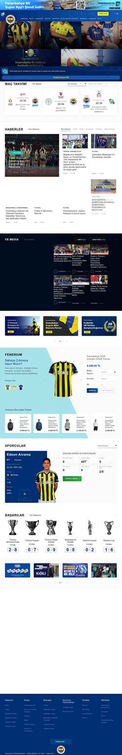 Snímek obrazovky www.fenerbahce.org