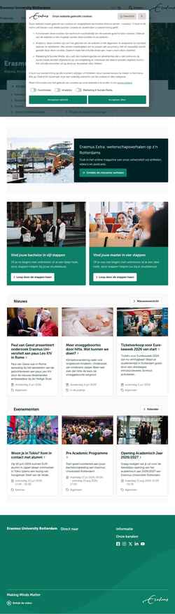Screenshot www.eur.nl