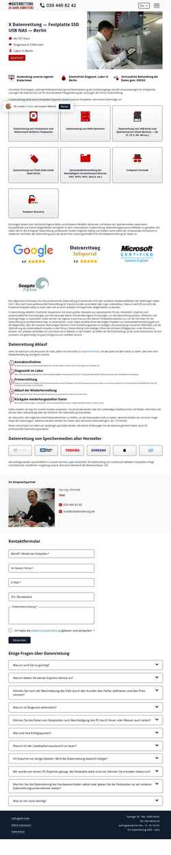 Screenshot www.xdatenrettung.de