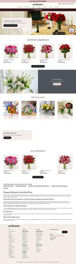 Ekraanipilt www.proflowers.com
