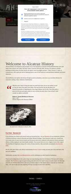 Captura de pantalla www.alcatrazhistory.com