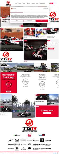 Snímek obrazovky www.haasf1team.com
