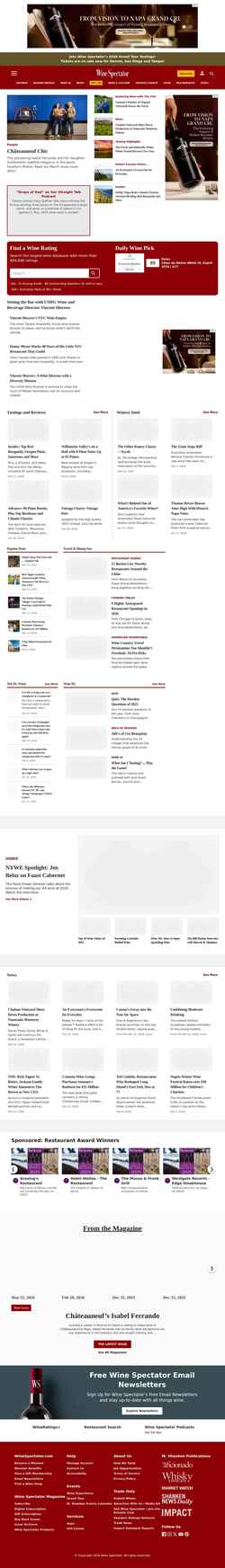 Zrzut ekranu www.winespectator.com