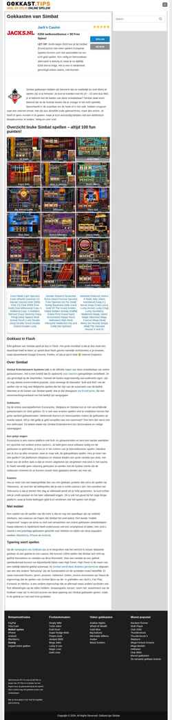 Screenshot simbat.gokkast.tips