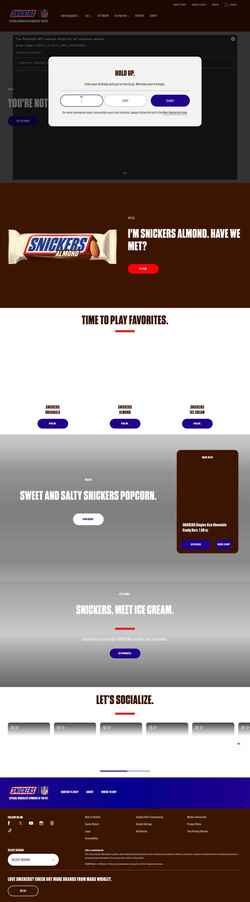 Ekran görüntüsü www.snickers.com