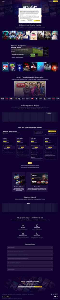 Screenshot www.oneplay.cz