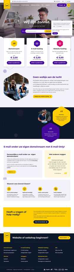 Screenshot www.zonnet.nl