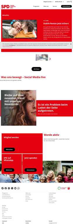 Ekrānuzņēmums www.spd.de