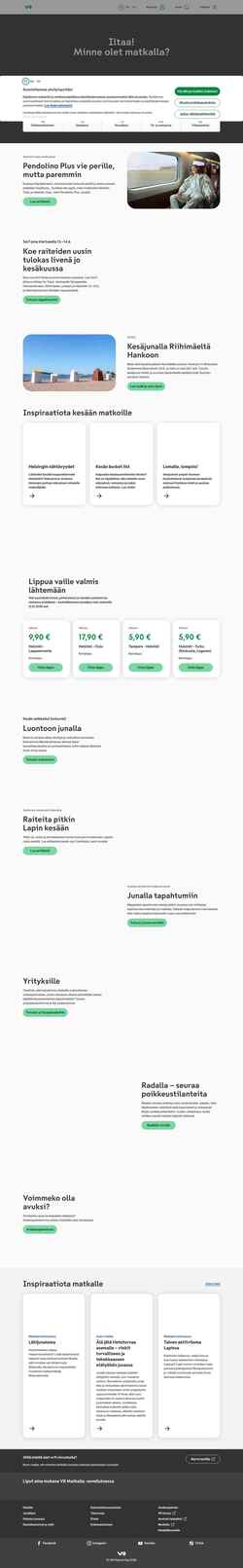 Snimka zaslona www.vr.fi