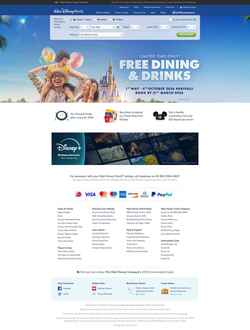 Captura de pantalla www.disneyholidays.com