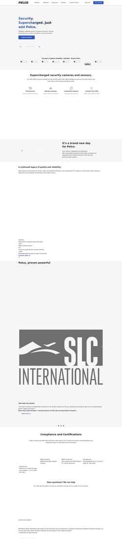 Screenshot www.pelco.com