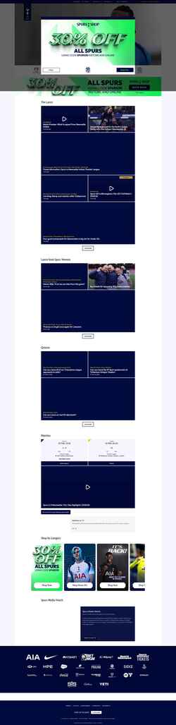 Captura de pantalla www.tottenhamhotspur.com