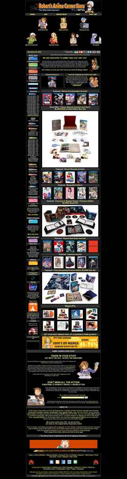 Schermata www.animecornerstore.com