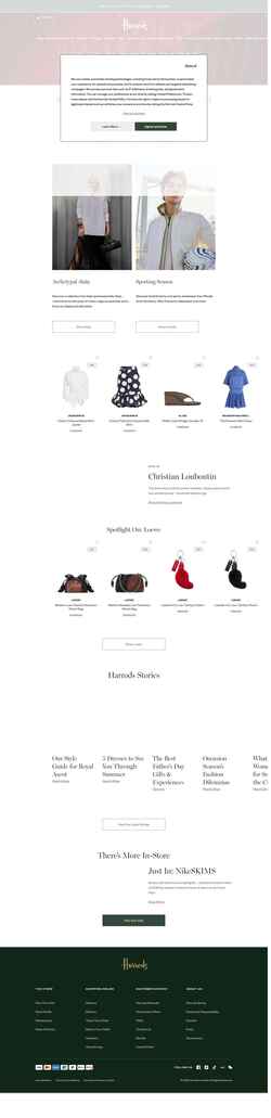 Screenshot www.harrods.com