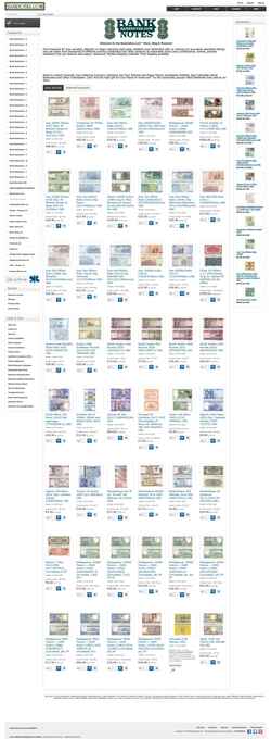 Snímek obrazovky www.banknotes.com
