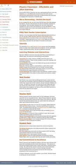 Skärmdump www.physicsclassroom.com