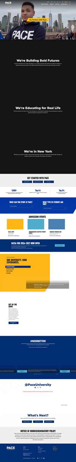 Снимак екрана www.pace.edu