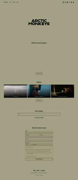 Captura de tela www.arcticmonkeys.com