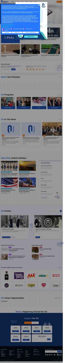 Screenshot www.ou.org