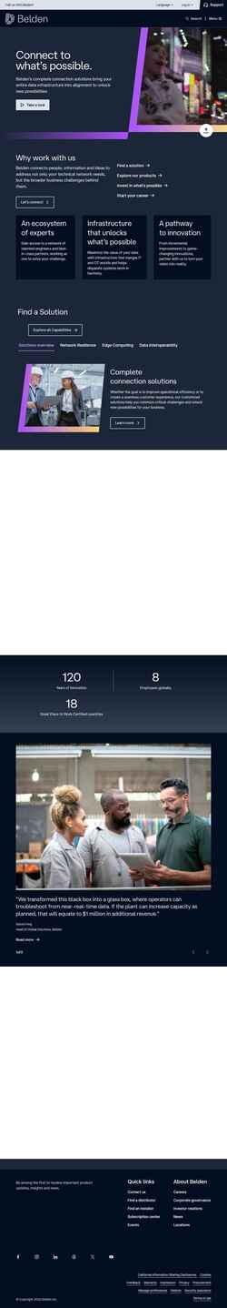 Screenshot www.belden.com