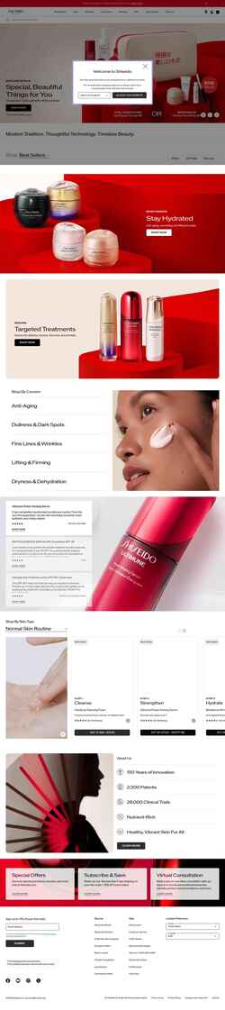 Captura de pantalla www.shiseido.com