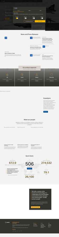 Снимак екрана www.saab.com