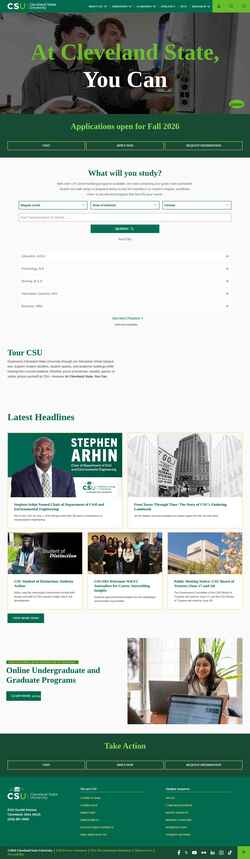 Zrzut ekranu www.csuohio.edu