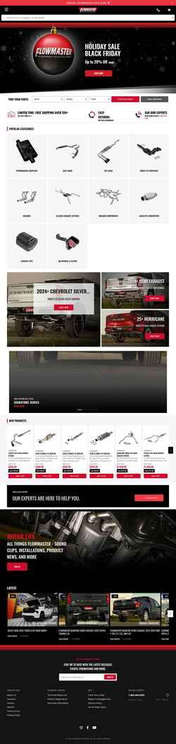 Screenshot www.flowmastermufflers.com