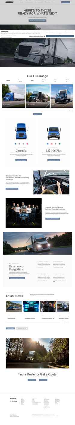 Captura de pantalla www.freightliner.com