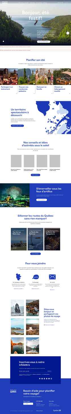 Posnetek zaslona www.bonjourquebec.com
