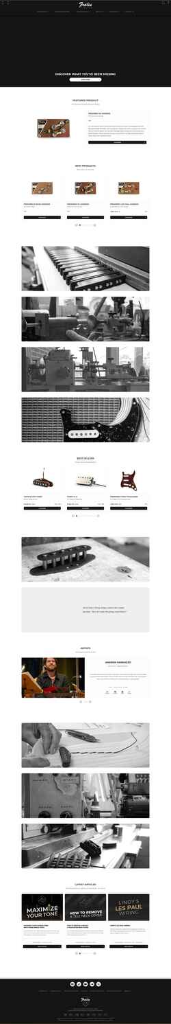 Снимак екрана www.fralinpickups.com