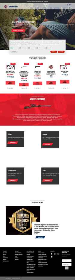 Snímka obrazovky www.crosman.com