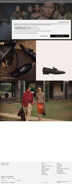Skærmbillede www.ferragamo.com