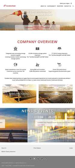 Skærmbillede www.canadiansolar.com