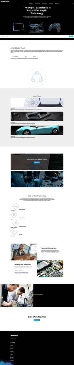 Screenshot www.immersion.com