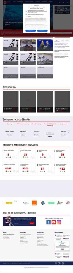 Screenshot www.hockeyslovakia.sk