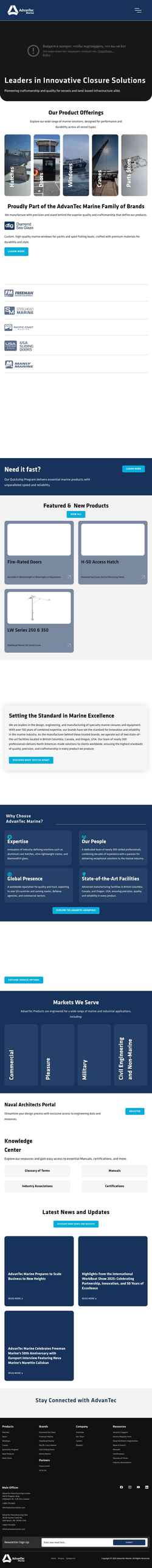 Captura de pantalla advantecmarine.com