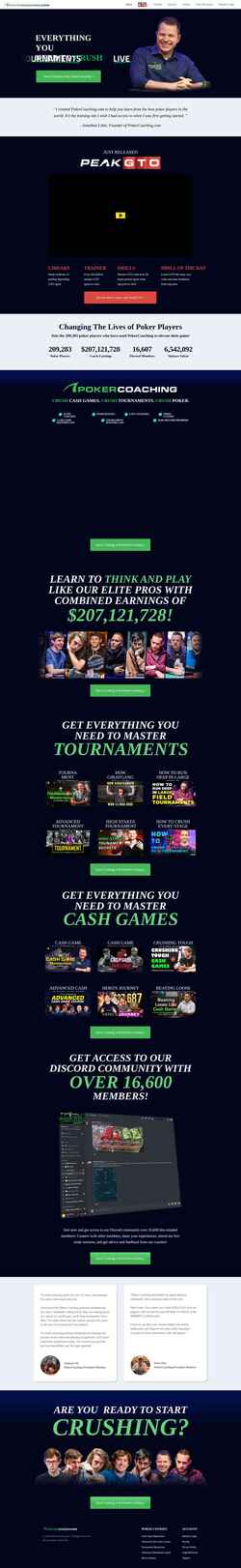 Snímek obrazovky pokercoaching.com