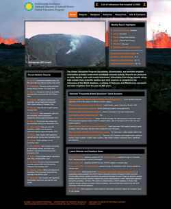 Снимак екрана volcano.si.edu
