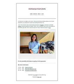 Screenshot aishwaryagoel.com